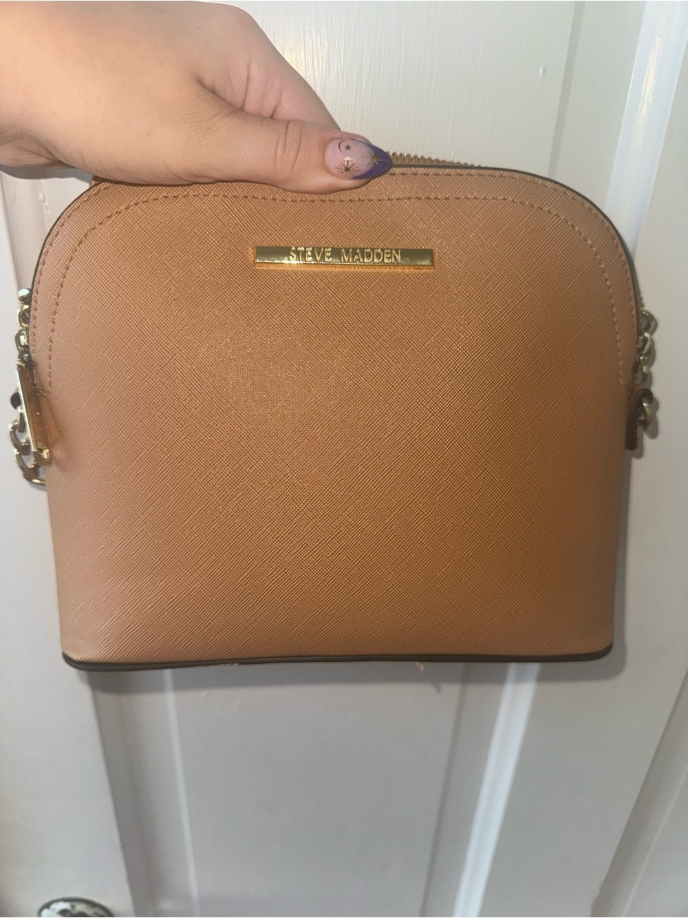 Steve Madden Camel/Tan Crossbody Bag with Gold Hardware